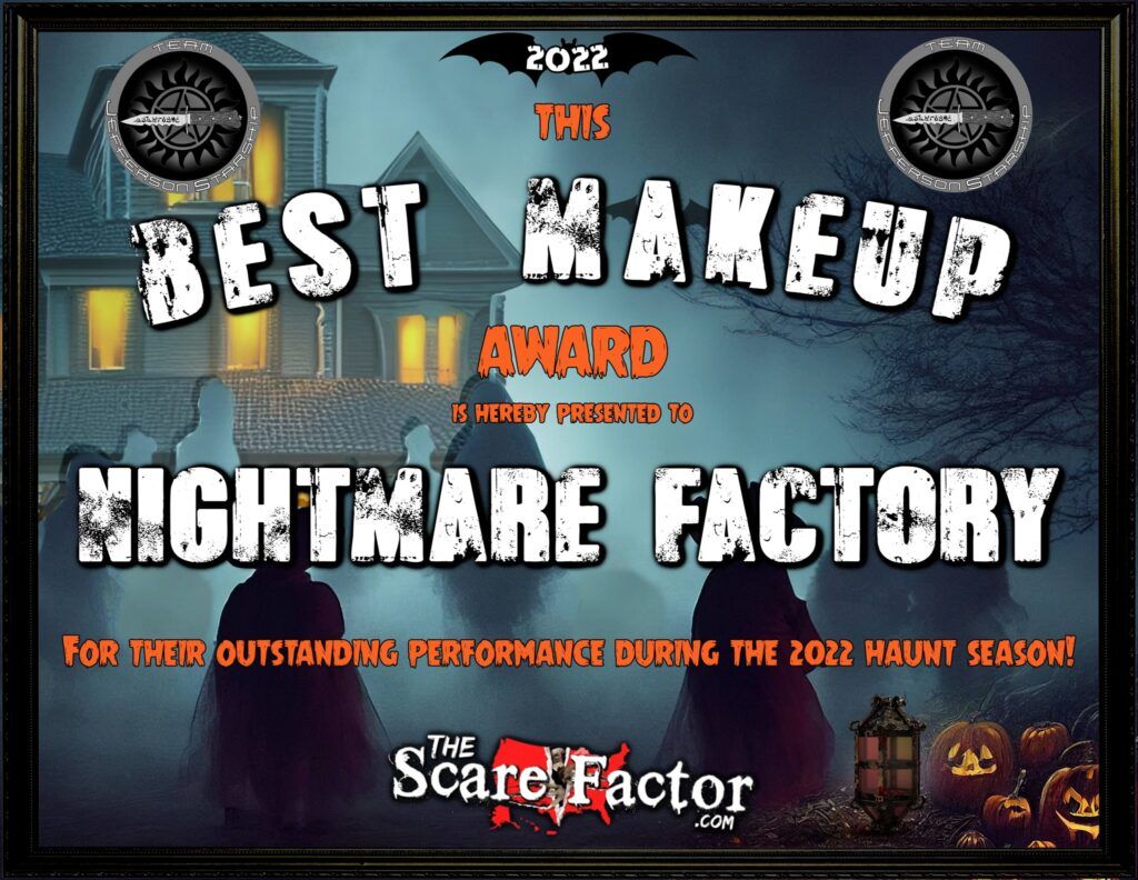 Best Makeup Award for 2022 by TheScareFactor.com